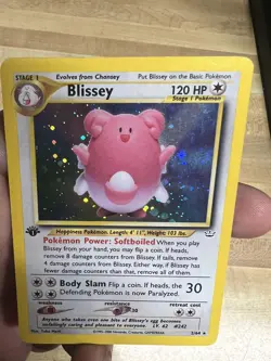 1st Edition Blissey Holographic Pokemon Card - Image 3