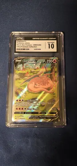 CGC Gem Mint 10 Charizard v SWSH260 Holo Promo Card Sword & Shield - Image 1