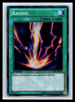 Yugioh Raigeki 1st Edition Secret Rare LCJW-EN057 Spell Card LP - Image 1