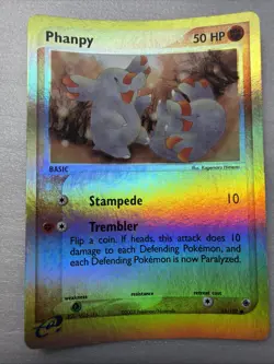 Phanpy 62/109 Ruby and Sapphire Reverse Holo Pokemon TCG Card - Image 1
