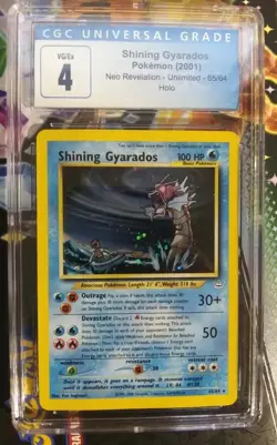 CGC 4 Shining Gyarados 2001 Neo Revelation Set 65/64 Double Holo Pokemon Card - Image 1