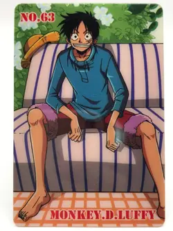 LUFFY One Piece Plastic Card Bandai Japan Japanese Very Rare No.63 2002 F/S - Image 1