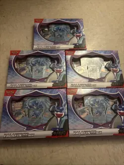5 Pokemon Palafin EX Collection Box - Trading Card Game - Scarlet & Violet New - Image 1