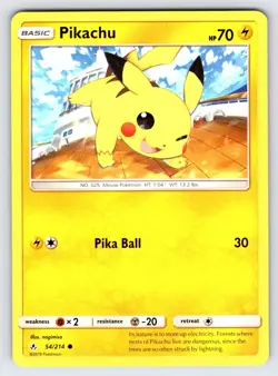 Pikachu 54/214 2019 S&M Unbroken Bonds Pokemon Card TCG Non Holo Common - Nm - Image 1