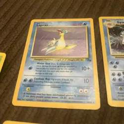 Pokemon 5 Card Set Holo Rare 1999 Vintage, Vaporeon, Lapras, Dark Arbok, Used - Image 5