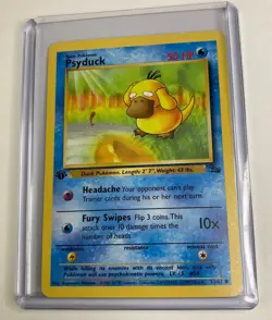 Vintage 1999 Pokemon WOTC 1st Edition Psyduck 53/62 Fossil Card - Image 1