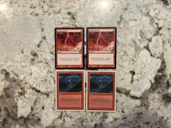 Mtg Lightning Bolt x4 - Magic the Gathering Lightning Bolt Playset Played - Image 1