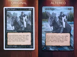 Black Knight *Magic Altered Hand Painted Extended Borderless Art* MTG by Erich - Image 2