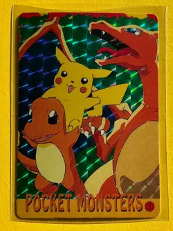 CHARIZARD PIKACHU CHARMELEON Pokemon Pocket Monsters Japan Vending Prism Sticker - Image 1