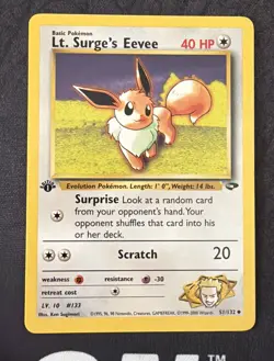 Lt. Surge’s Eevee 51/132 1st Edition - Gym Challenge Pokemon - Image 1