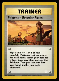 POKEMON BREEDER FIELDS 62/64 UNCOMMON NEO REVELATION POKEMON - Image 1
