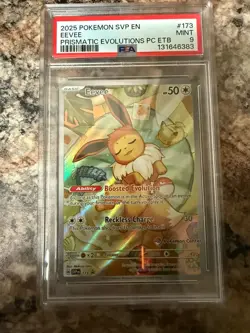 Pokemon Center Eevee #173 Promo --Prismatic Evolutions PC ETB --PSA 9 Mint - Image 1