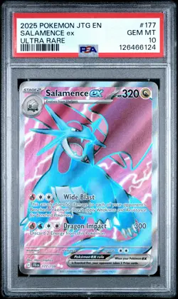 2025 POKEMON JTG EN-JOURNEY TOGETHER ULTRA RARE #177 SALAMENCE EX PSA 10 - Image 1