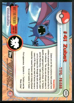 2000 Topps Pokemon TV Animation Edition Series 2 #41 zubat - Image 2
