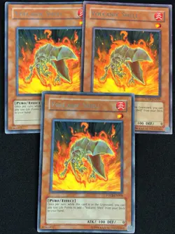YUGIOH VOLCANIC SHELL FOTB-EN009 RARE X3 (MP) - Image 1