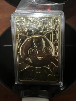 Sealed 1999 Pokemon Jigglypuff Authentication Card 23K Gold Plated Bar No Box - Image 1