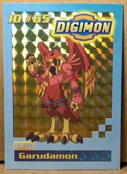 Garudamon Bandai 1999 Digimon Trading Card ID #65 Exclusive Holo DP 360 MP - Image 1