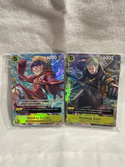 One Piece Promo Cards Monkey D Luffy & Roronoa Zoro OP12 Illus. Box 3 Sealed - Image 1