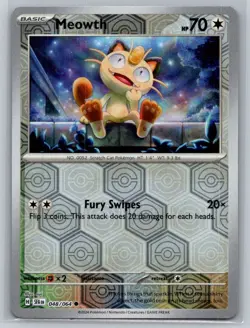 Meowth #048/064 Shrouded Fable Reverse Holo Common - Pokemon Cards F39 - Image 1