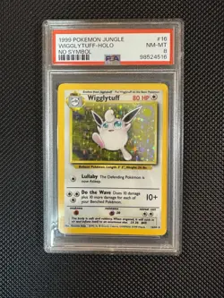 Pokemon TCG Wigglytuff Holo Rare Card 16/64 Jungle No Symbol Error PSA 8 - Image 1