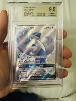 Beckett 9.5 Lugia GX F/A Lost Thunder 2018 Pokemon Card Full Art #207 Gem Mint - Image 1