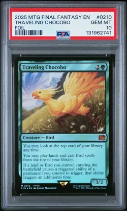 2025 Magic The Gathering Final Fantasy Traveling Chocobo Foil PSA 10 #0210 MTG - Image 1