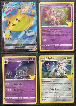Flying Pikachu Vmax Mew Lunala Celebrations Collectection Lot Pokemon Card 2021 - Image 1