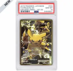 PSA 10 Pikachu EX 094/087 SR XY CP6 Expansion 20th Anniversary 1st Ed Pokemon - Image 1