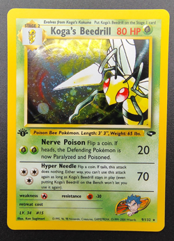 Pokemon Gym Challenge - Koga's Beedrill 9/132 - First Edition - Holo - LP+/NM - Image 1