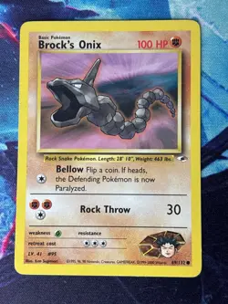Brock's Onix (VLP) - Gym Heroes - Common - 69/132 - Vintage Pokemon WOTC - Image 1