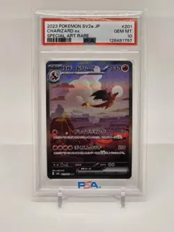 PSA 10 2023 Pokemon sV2a Japanese Charizard EX 201/165 SAR Special Art Rare - Image 1