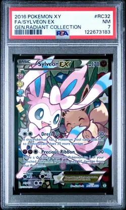 2016 POKEMON XY GENERATIONS RADIANT COLL #RC32 FULL ART/SYLVEON EX PSA 7 - Image 1