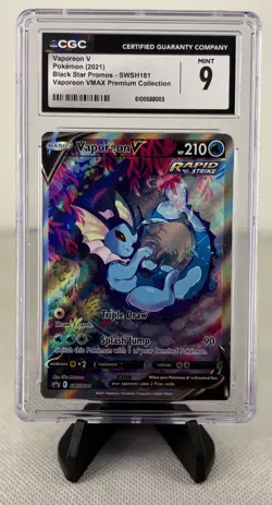 Pokemon English Vaporeon V SWSH181 2021 Black Star Promos - CGC 9 - Image 1