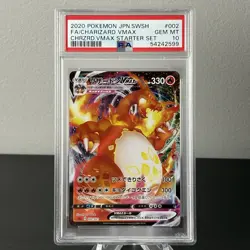 2020 Pokemon Sword and Shield Japanese Starter Set Charizard Vmax #2 PSA 10 - Image 1