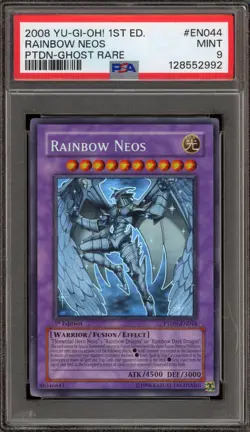 Yu-Gi-Oh! Rainbow Neos 1st Edition Ghost Rare PTDN-EN044 PSA 9 Mint - Image 1