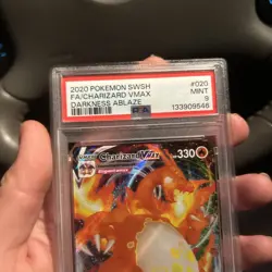 PSA 9 Charizard VMAX 2020 020/189 Full Art Darkness Ablaze Pokemon Card - Image 3