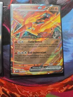 Pokemon TCG Team Rockets Moltres EX Destined Rivals Card 229/182 Stamped - Image 3