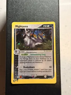 Pokemon Card TCG Mightyena 10/109 EX Ruby and Sapphire Holo Rare LP Big SWIRL - Image 1