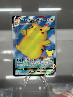 Pokemon Pikachu TCG Surfing VMAX Celebrations Holo Ultra Rare Card 009/025 - Image 1