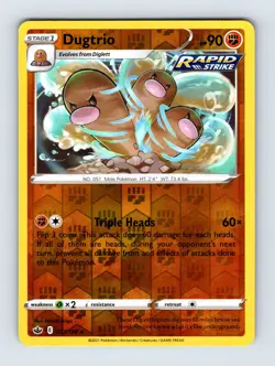 Dugtrio SWSH06: Chilling Reign Rare Reverse Holo 077/198 NM/LP Pokemon Cards - Image 1