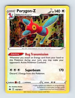 Porygon-Z SWSH06: Chilling Reign Holo Rare 118/198 NM/LP Pokemon Cards - Image 1