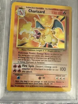 Pokemon TCG Charizard Holo Card 004/102 Unlimited, PSA 4, Base Set - Image 3