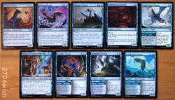 Set of 9 Blue Commander Dragons *NM* (Magic the Gathering EDH MTG English Group) - Image 1