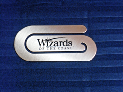 WIZARDS OF THE COAST METAL BOOKMARK/MONEY CLIP (RARE BUCHIN MTG PROMO & SEALED!) - Image 1