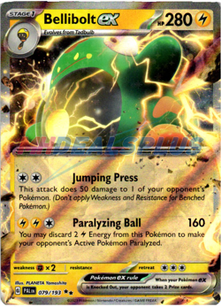 NM Pokemon Paldea Evolved Bellibolt EX Double Rare 079 #079/193 - Image 1