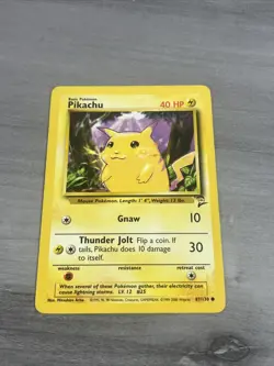 PIKACHU 87/130 Common Base Set 2 WOTC 2000 Pokemon - HP/DMG - Image 1