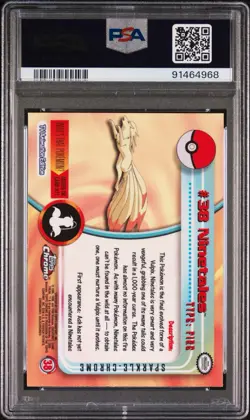 2000 Tops Chrome TV Sparkle Ninetales #38 Pokemon MINT 9 - Very Rare Pop 8! ???? - Image 2