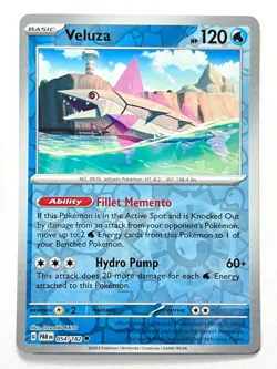 Veluza 054/182 Reverse Holo Uncommon Paradox Rift Pokemon - Pack Fresh Near Mint - Image 3
