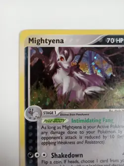 2003 POKEMON EX RUBY & SAPPHIRE MIGHTYENA 10/109 HOLO RARE LP - Image 3