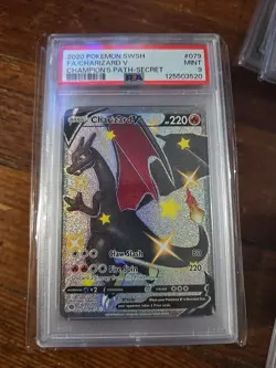 2020 Pokemon SWSH Champion's Path Charizard V Holo Full Art #079/073 PSA 9 - Image 1